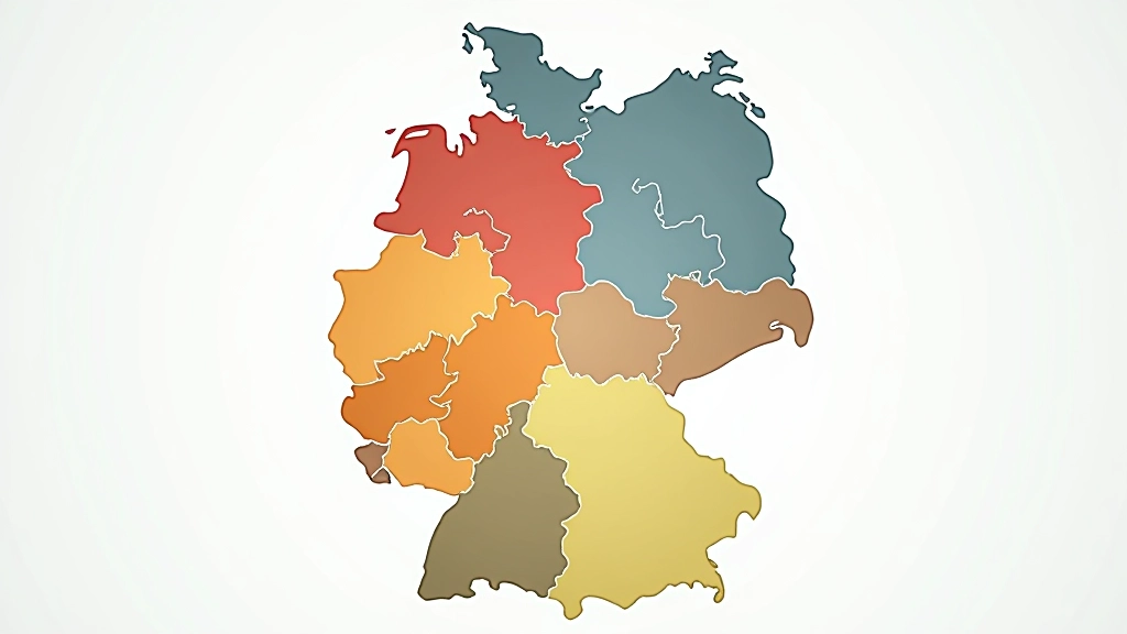 Deutschlandkarte mit verschiedenen Farbabstufungen, die unterschiedliche Benzin- und Dieselpreise nach Bundesland zeigen