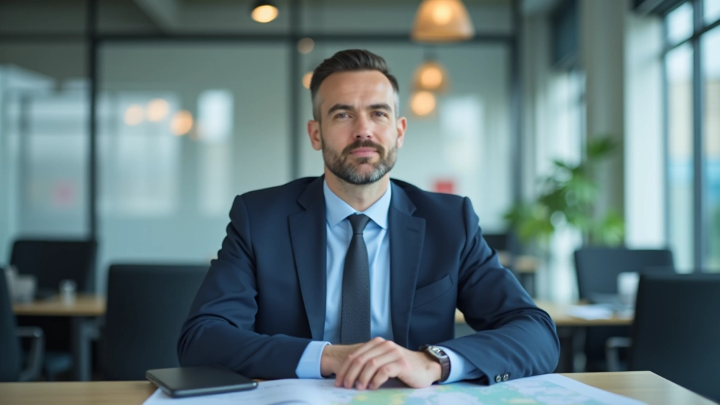 Verkehrsplaner schaut auf eine Karte von Buslinien und Tarifzonen in einem Büro